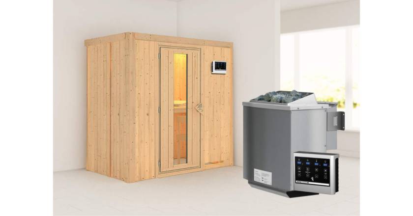 Karibu Sauna Variado + 9kW BIO-Kombiofen mit ext. Steuerung Easy