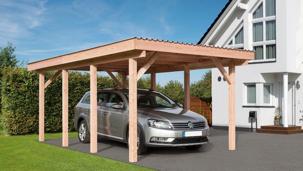 Einzelcarport 338 x 572cm mit Aluminium-Dachplatten