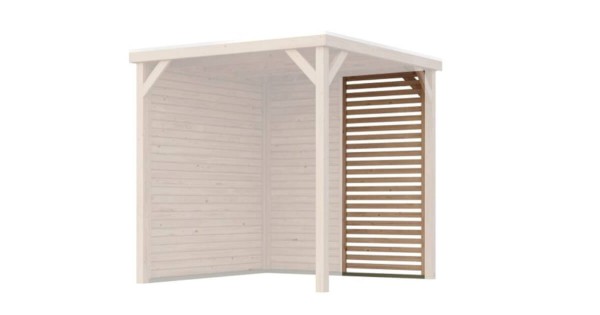 Karibu Lamellenwand für Basic Pavillon Cubeco halb