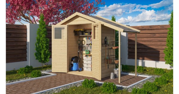 Karibu Gartenhaus Dana 14mm Gerätehaus 180x93cm unbehandelt