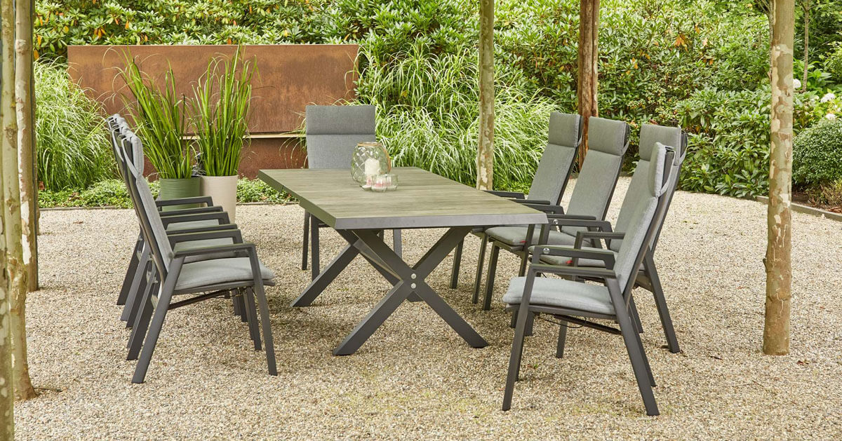 mit Valencia Move Siena Dining Garden Ausziehtisch Sincro Set Gartensesseln 8 und Gartenmöbel