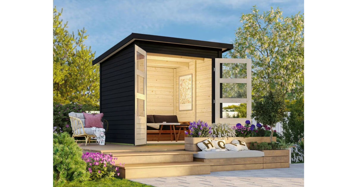 Karibu Gartenhaus 19mm Stockach 2 schwarz