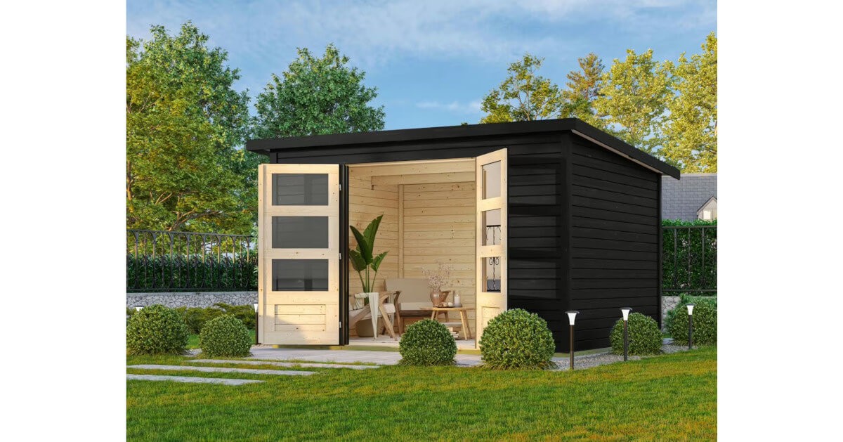 Karibu Gartenhaus 19mm Stockach 5 schwarz