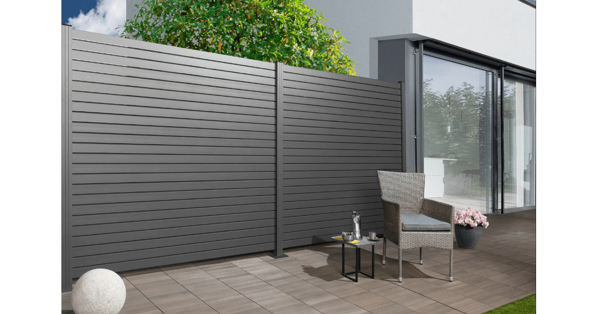 Sichtschutz Aluminium Rhombuszaun 180x180cm anthrazit