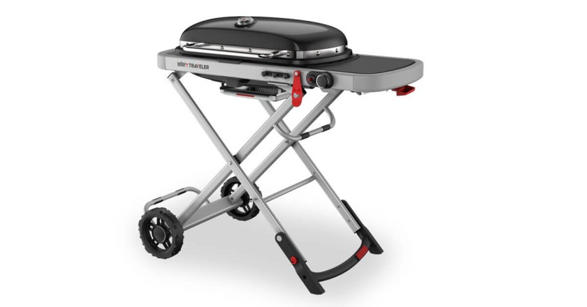 Weber Gasgrill Traveler Black inkl. Rollwagen + Seitentisch